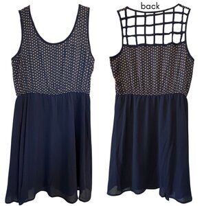 Blu Pepper navy strappy dress L